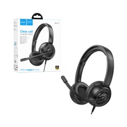 Hoco Wired Headphones W112 Pure with Microphone 3.5mm Black